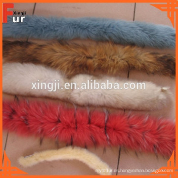 Tiras de piel de zorro teñidas en diferentes colores al por mayor de piel recorte